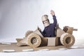 Cardboard racing car Royalty Free Stock Photo