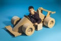 Cardboard racing car Royalty Free Stock Photo