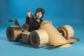 Cardboard racing car Royalty Free Stock Photo