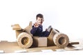 Cardboard racing car Royalty Free Stock Photo