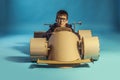 Cardboard racing car Royalty Free Stock Photo