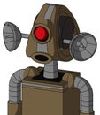 Cardboard Robot With Droid Head And Round Mouth And Cyclops Eye