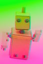 Cardboard robot and glitch effect