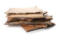Cardboard sheets on white background. Recycling concept Royalty Free Stock Photo
