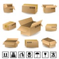 Shipping Boxes Set vector design illustration Royalty Free Stock Photo