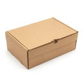 Cardboard shoe box isolated on white background Royalty Free Stock Photo