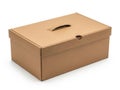 Cardboard shoe box isolated on white background Royalty Free Stock Photo