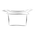 cardboard, simple hand draw sketch doodle vector white