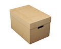 Cardboard storage box on white background. 3d rendering