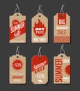 Cardboard Summer Sales Labels Royalty Free Stock Photo