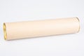 Cardboard tube brown closed isolated on white background Royalty Free Stock Photo
