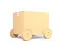 Cardboard vehicle with blank copy space