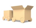 Cardboard vehicle with blank copy space