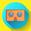 Cardboard virtual reality glasses vector icon.