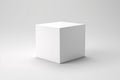 Cardboard White Box, 3D, On White Background. Generative AI Royalty Free Stock Photo
