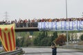 Cardedeu, Catalonia, Spain, October 3, 2017: paceful people cutting