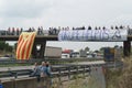 Cardedeu, Catalonia, Spain, October 3, 2017: paceful people cutting