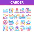 Carder Hacker Collection Elements Icons Set Vector