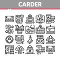 Carder Hacker Collection Elements Icons Set Vector