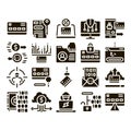 Carder Hacker Collection Elements Icons Set Vector