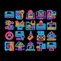 Carder Hacker neon glow icon illustration