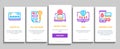 Carder Hacker Onboarding Elements Icons Set Vector