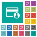 Cardholder of credit card square flat multi colored icons