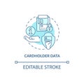 Cardholder data turquoise concept icon