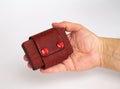 Cardholder wallet in Leather red