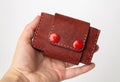 Cardholder wallet in Leather red