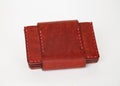 Cardholder wallet in Leather in red