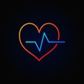 Cardiac cycle colored outline icon. Vector bright heartbeat sign Royalty Free Stock Photo