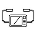 Cardiac first aid icon outline vector. Medical defibrillator