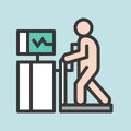 Cardiac stress test, filled outline icon medical set