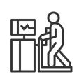 Cardiac stress test, outline icon healthcare set