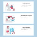 Cardiac surgery, Interventional cardiology, Heart transplant