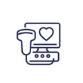 cardiac ultrasound scanner, echocardiogram icon