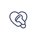 cardiac ultrasound scanner line icon