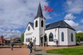 Cardiff Bay, Cardiff, Wales - May 20, 2017: Norwegian Church and Royalty Free Stock Photo