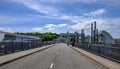 Cardiff Bay, Wales - May 21, 2017: Road crossing over the barag