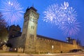 Cardiff Castle at Night Royalty Free Stock Photo