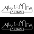 Cardiff skyline. Linear style.