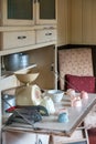 Interior ironworker`s terrace house at St Fagans National Museum of History in Cardiff on April 27, 2019