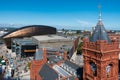 CARDIFF/UK - AUGUST 27 : View of the Skyline in Cardiff on Augus