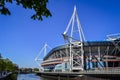 Exterior of Cardiff Millennium Stadium and River Taff