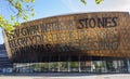 Exterior of Wales Millennium Centre at Cardiff bay in a sunny day.