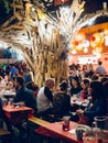 Cardiff, Wales - April 8, 2017: Depot pub in Cardiff filled with people having social interaction on spanish food festival, UK Royalty Free Stock Photo