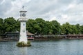 CARDIFF, WALES - JULY 10 : Lighthouse in Roath Park commemorating Captain Scotts ill-fated voyage to the Antartic in Cardiff on J