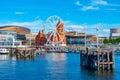 Cardiff, Wales, September 17, 2022: Skyline of Cardiff bay and M