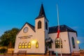 Cardiff, Wales, September 16, 2022: Sunset of Norwegian Church A Royalty Free Stock Photo